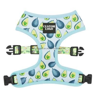 High Quality Soft Custom Printed Design Mesh Padded Pet Supplies Reversible Dog Harness