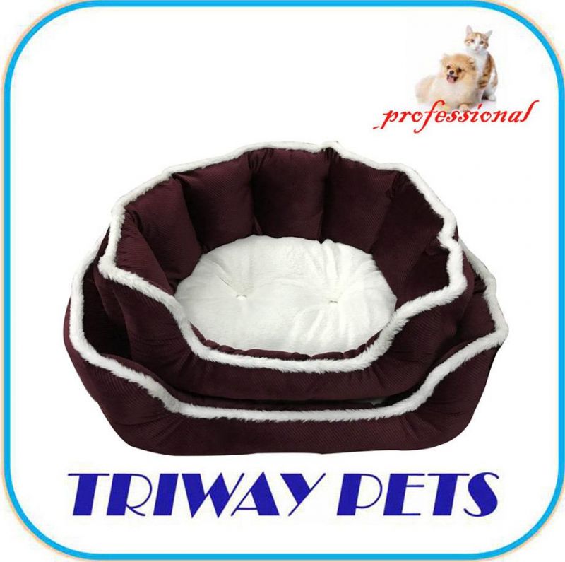 Twill Piping Soft Snuggle Dog Pet Bed