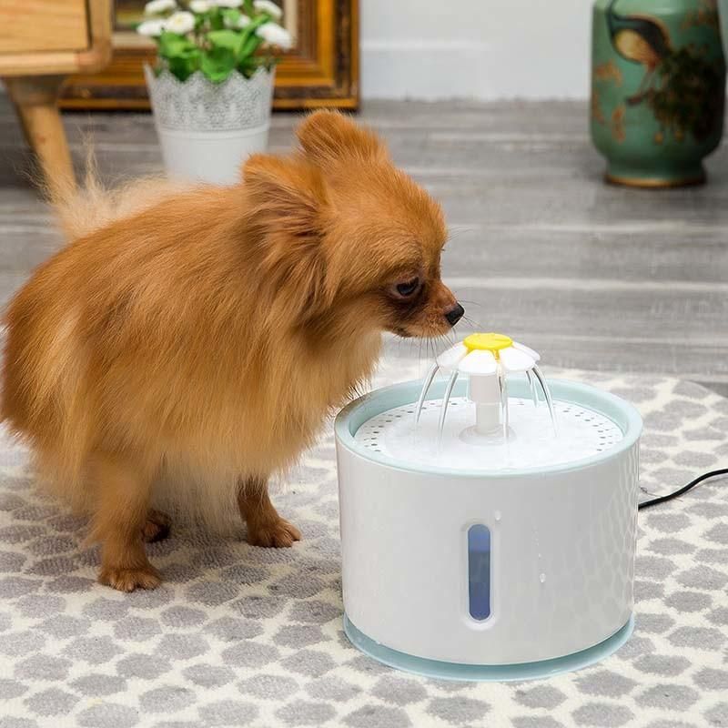 New Funny Automatic Intelligent Flower Spray Pet Standing Fountain Feeder Filter Pet Water Dispenser for Dog Cat