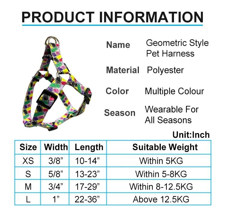 Reversible Custom Patter No Pull Dog Harness 2 in 1 Pet Collar Dog Leash and Harness
