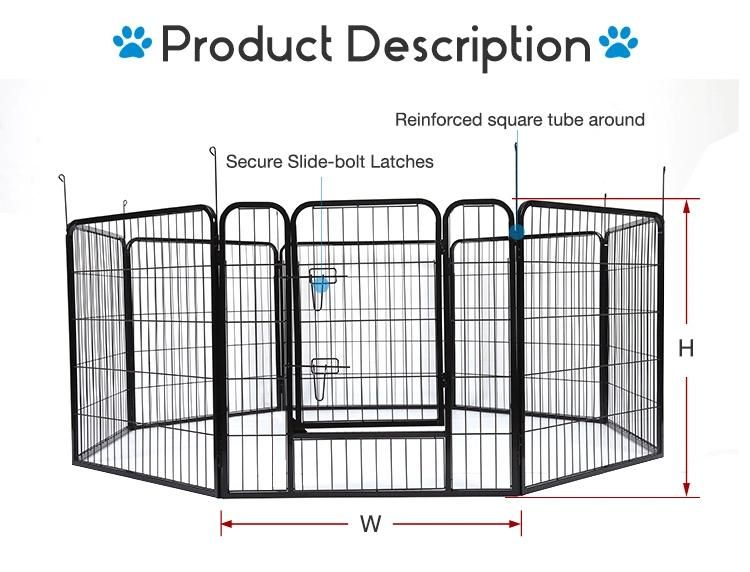 Outdoor Enclosure Custom Square Tube Pet Fence Dog Run Metal Pet Plalypen Pet Cages
