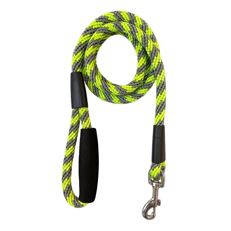 Heavy Duty Reflective Nylon Strong Durable Rope Dog Leash with Comfortable Padded Handle for Dogs//