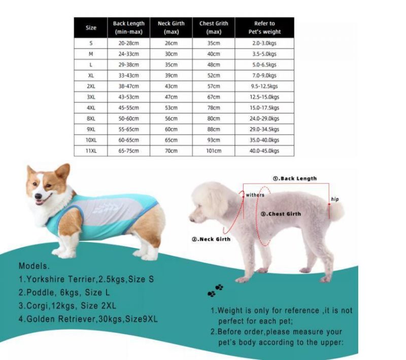 Pet Vest Comfortable Dog Shirt Summer Cooling Vest Breathable Dog Clothing