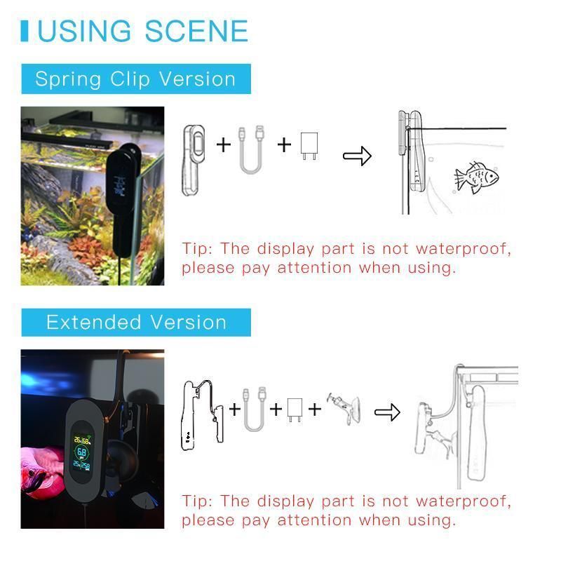 Fish Tank Water Mointor Rechargeable Aquarium pH Temperature TDS Humidity Meter