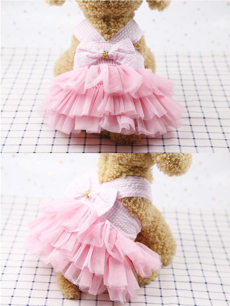 Bow Wedding Dress for Pet Clothes with Small Dogs Pet Clothing for Skirt Puppy Sweety Princess