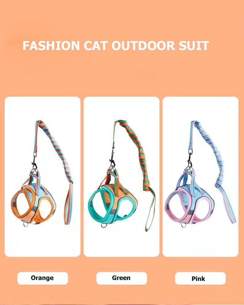 New Style Outdoor Anti-Strike-Free Easy-to-Wear Cat Vest, Fashionable Reflective Padding Adjustable Cat Harness