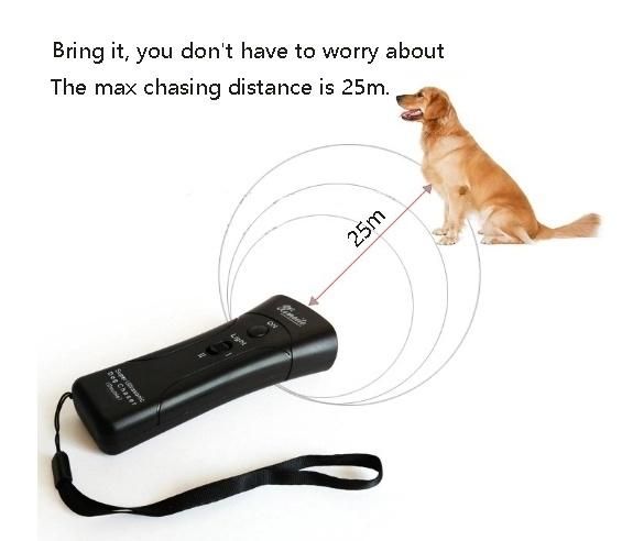 New Ultrasonic Dog Chaser Stop Aggressive Animal Attacks Repeller Flashlight