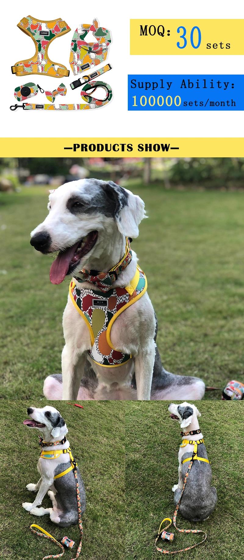 OEM Luxury Dog Harness and Leash Set Sublimation Dog Muzzle Custom Pattern Pet Supplies