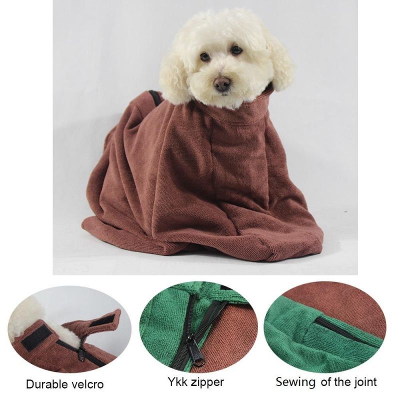Super Absorbent Microfiber Fast Dry Pet Product Soft Dog Bathrobe