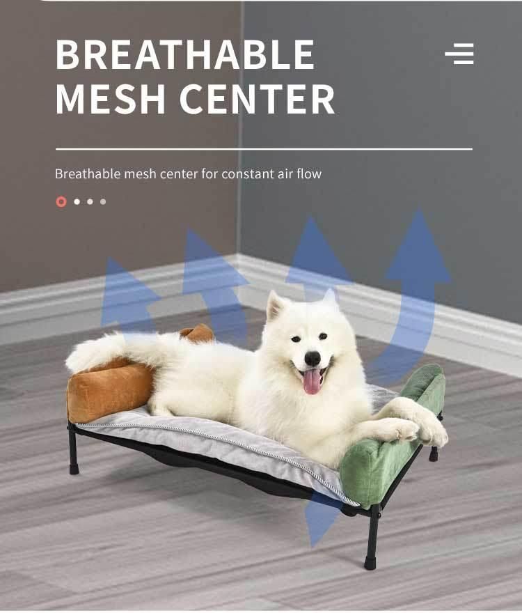 Two in One Breathable Mesh Soft Fabric Dog Elevated Bed