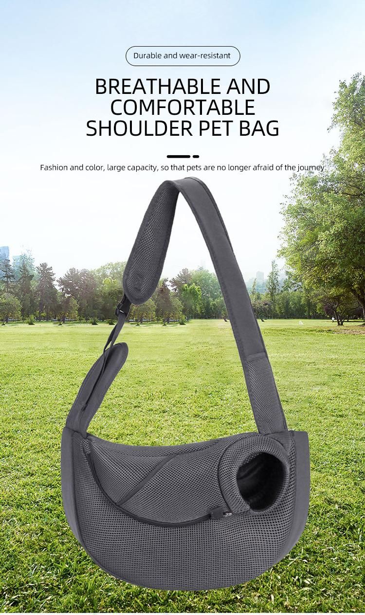 Breathable Mesh Travel Safe Sling Bag Carrier Adjustable Shoulder Strap Sling Pet Carrier