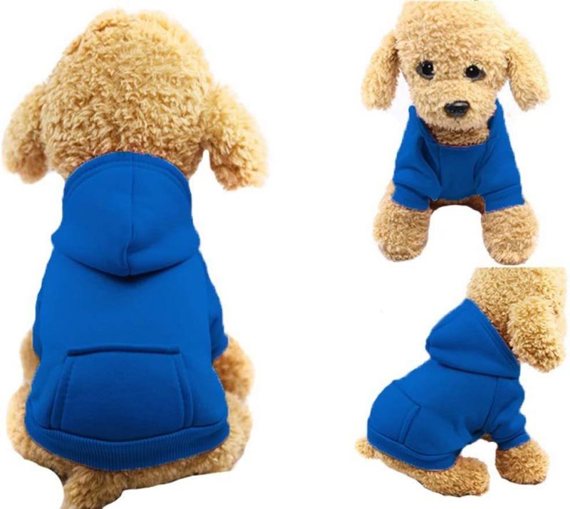 Winter Dog Hoodie Sweatshirts with Pockets Cotton Warm Dog Clothes