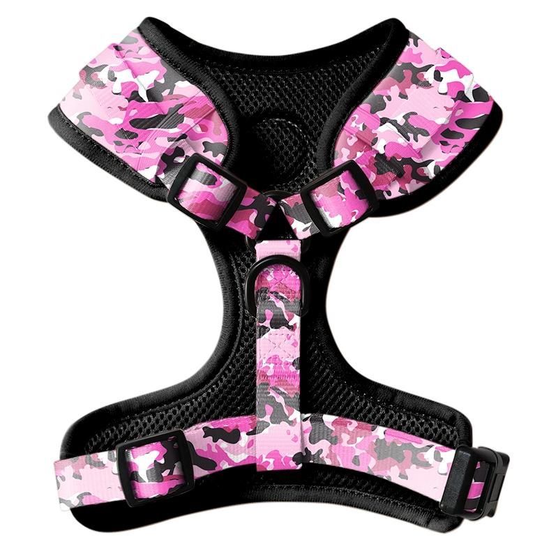 Camouflage Rose Red Pet Harness, Camouflage Series Dog Harness