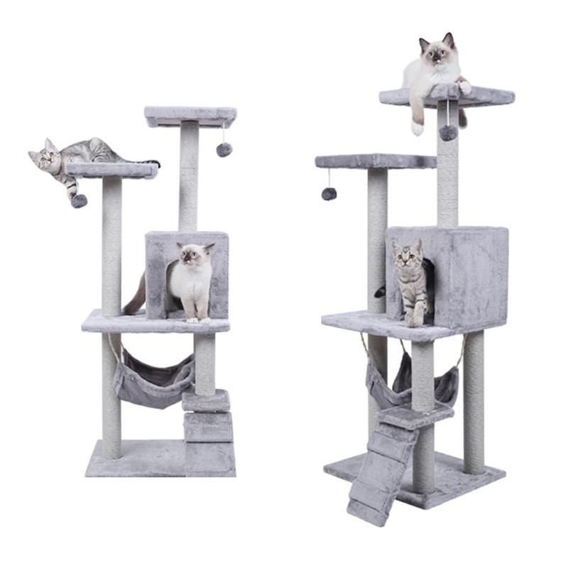 High Quality Wooden Big Cat Tree Wood Scratcher Large Cat Tower Tree House