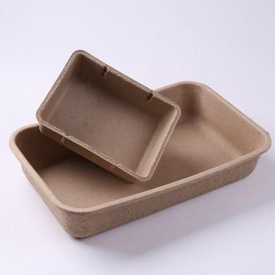Ready to Ship Disposable Biodegradable Thermoforming Molded Paper Pulp Cat Litter Box Tray