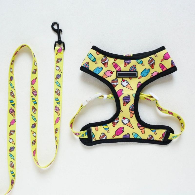 Wholesale Supplies High Quality Designer Custom Print Adjustable No-Pull Easy Walk Pet Dog Harness Leash Set