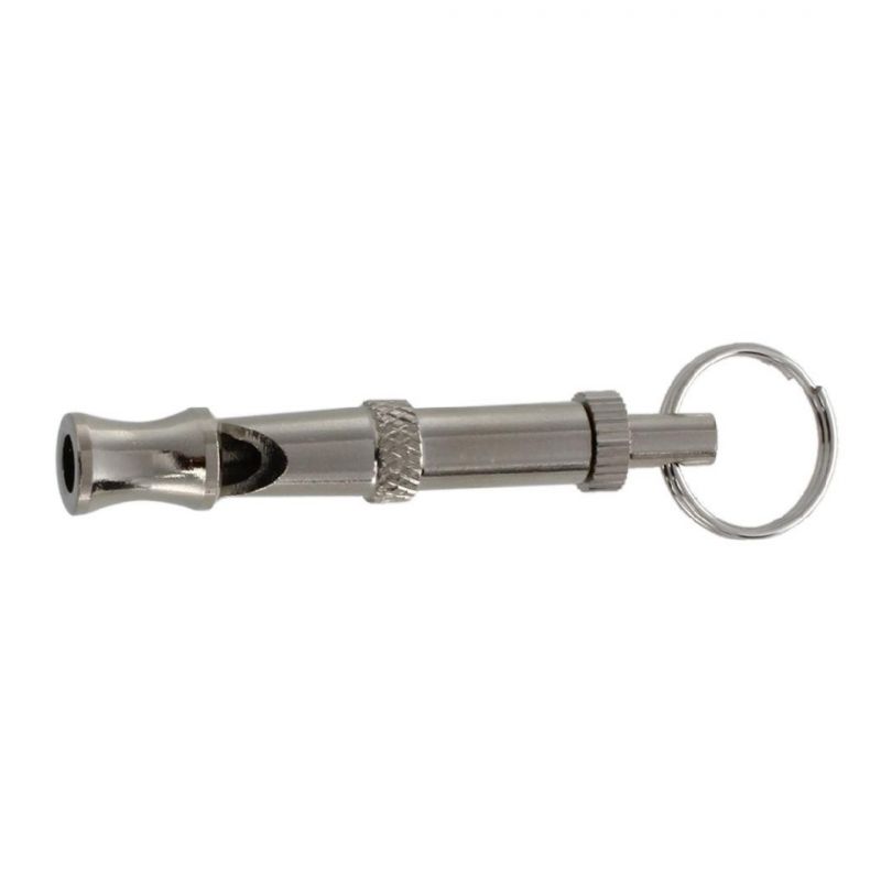 Custom Logo Dog Pet Adjustable Training Whistle Ultrasonic Sound Key Ring Keychain