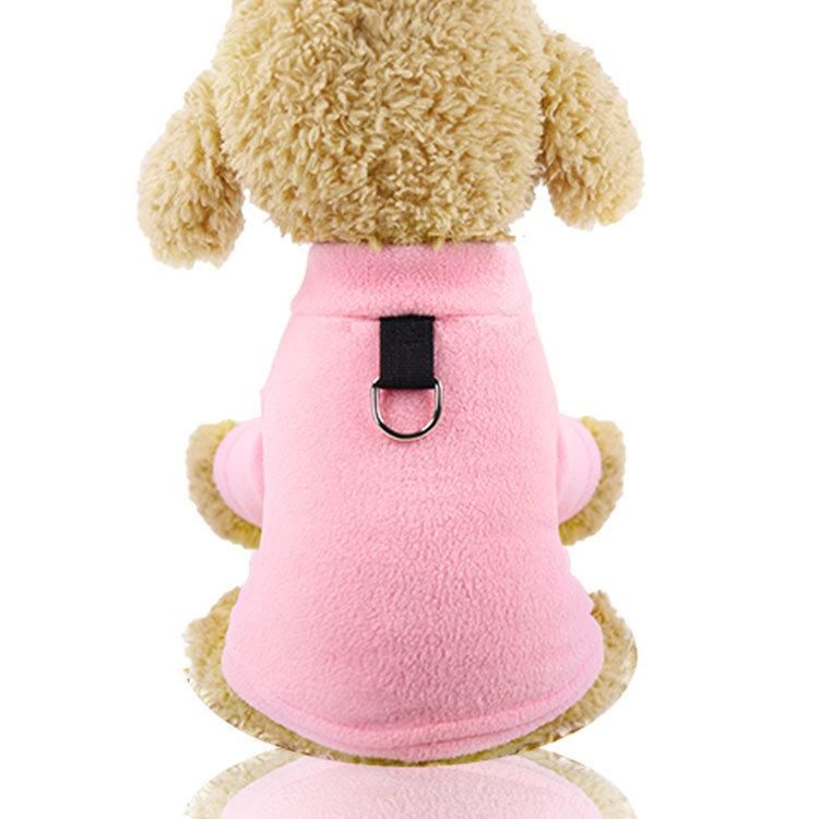 Fleece D Button with Drawstring in Autumn and Winter New Warm Dog Clothes