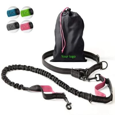 Dog Leash with Dual Bungees Shock Absorbing Dual Handle Running