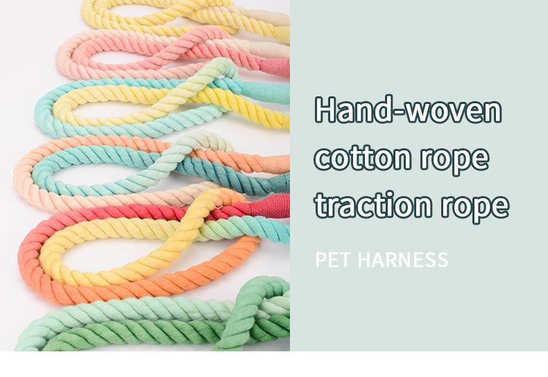 Wholesale High Quality Cuerda De Tracci N De Color Multiple Color Durable Cotton Pet Leash Lead for Shar Pei Golden Retriever