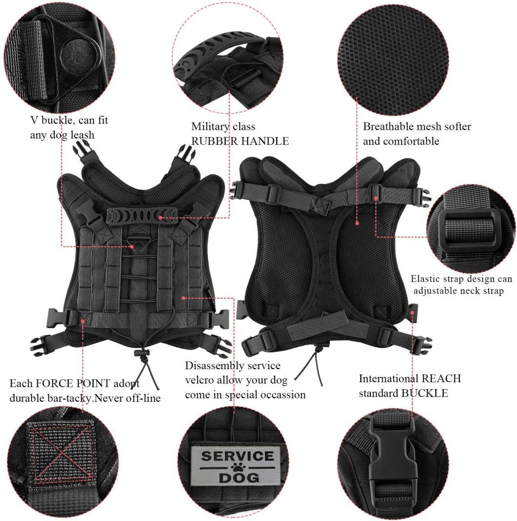 Tactical Service Dog Vest Harness Outdoor Training Handle Water-Resistant Dog Harness