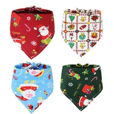 Cute Dog Christmas Cotton Printed Pet Products Saliva Towel