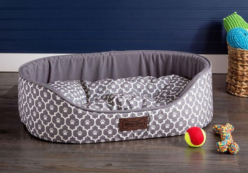 Durable Oxford Pet Bed Filled with Premium Polyester Fiber Oval Small Pet Bed Pet House