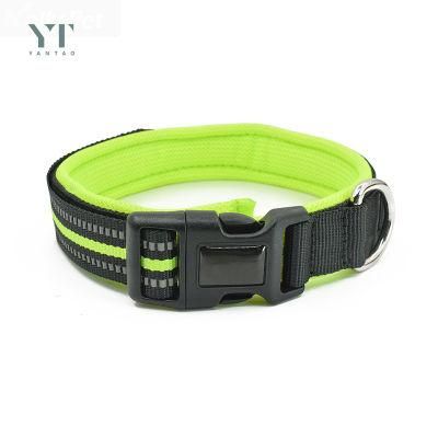 Premium Heavy Duty Soft Reflective Adjustable Nylon Webbing Padded Buckle Tactical Training Custom Luxury Cat Pet Dog Collar