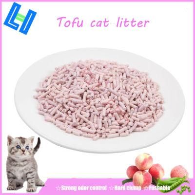Peach Tofu Cat Litter with Flushable and Easy Scoop Away