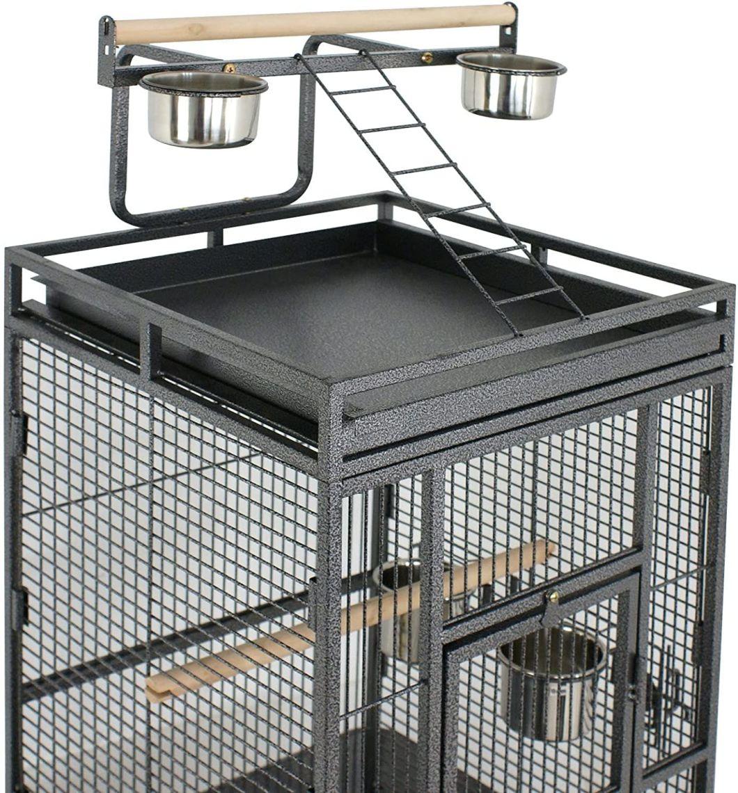 in Stock 61 Inch, 2in1 Bird Cage with Rolling Stand Iron Parrot Cage Chinchilla Finch Large Bird Cages