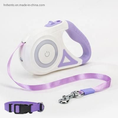 Retractable Dog Leash Night Walking with LED Flash Light for Dogs