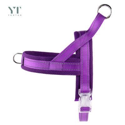 Custom Comfortable Reflective Nylon Soft Mesh Padded Quick Fit Y Dog Harness Pet Harness for Walking Training