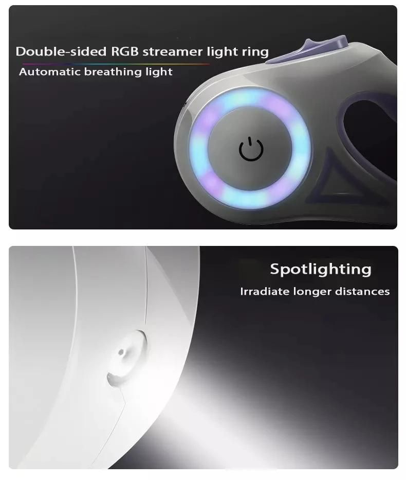 New Style Automatic Telescopic Traction Rope Tug Retractable Dog Leash Light up Leash