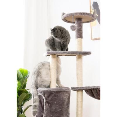 Factory Supply Wholesale Top Pet Furniture Products House Cat Products MDF Sisal Plush Scratcher Cat Climbing Tower Cat Tree