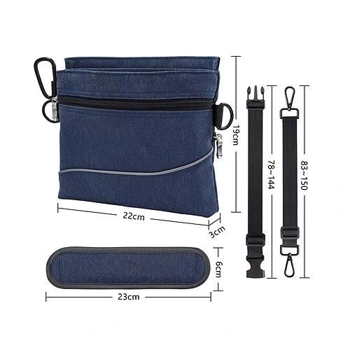 Dog Treat Bag with Magnetic Closure, Dog Food Bag with Removable Inner Double Pocket, Puppy Training Walking Bag