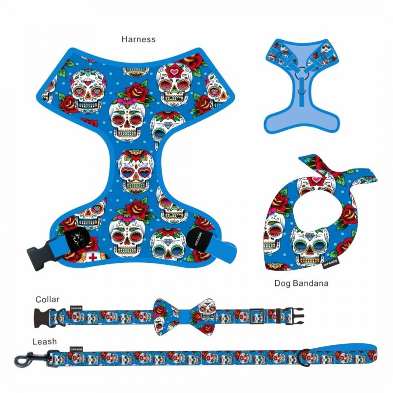 Supplies Custom Personalized Ins Hot Sale Printed Pet Dog Collar Leash Set