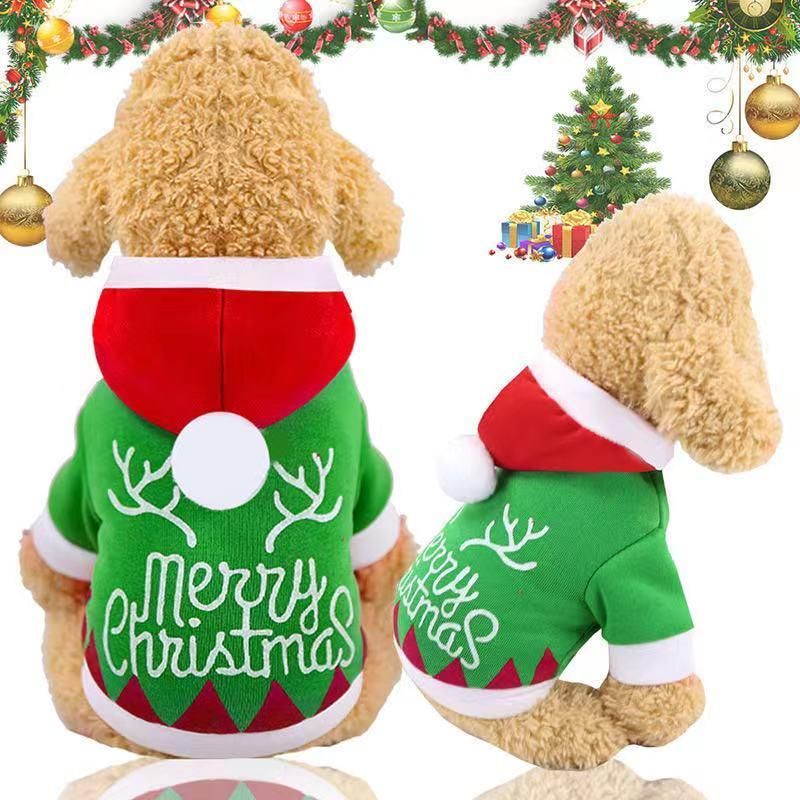 Dog Clothes Pet Dog Christmas Jacket Winter Warm Thick Cute Cartoon Small Dog Clothes