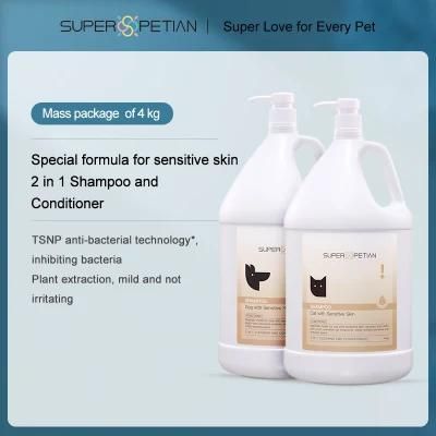Super Petian Contract Manufacturing Pet Hair Cleaning Shampoo for Pet Care Pet 4kg Shampoo for Dog with Sensitive Skin