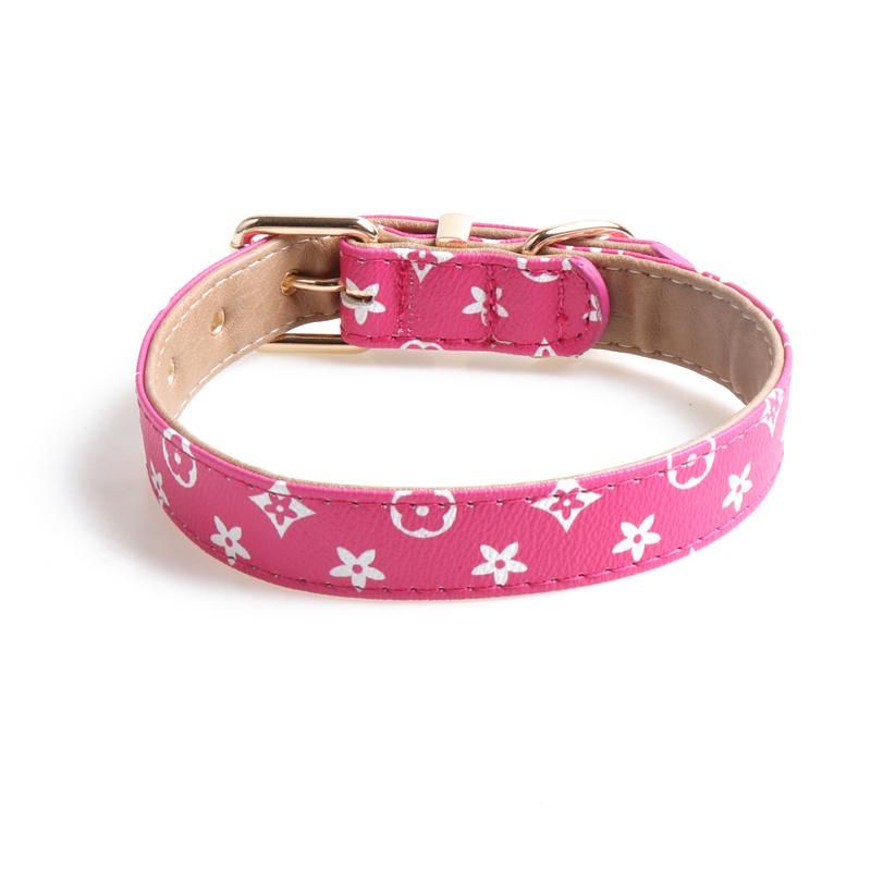 New Design Custom Personalized Luxury Adjustable Necklace PU Leather Pet Puppy Dog Collar