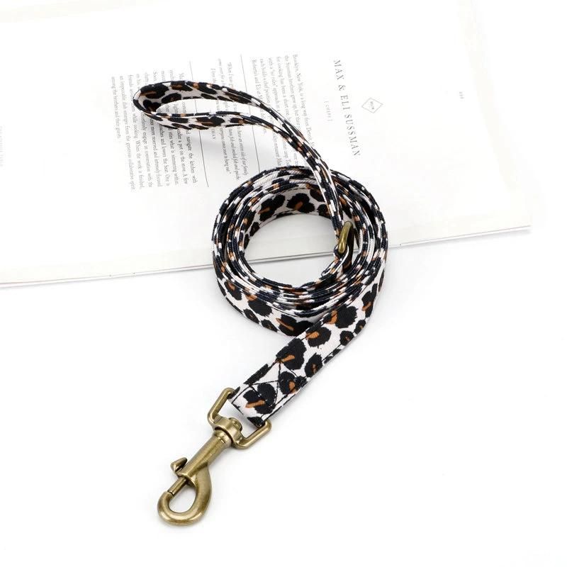 Leopard Pattern Dog Leash Collar Customized Logo Pattern Dog Leash