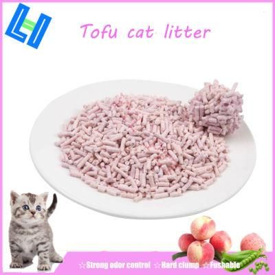 Peach Tofu Cat Litter Used for Cats&prime; Toilet