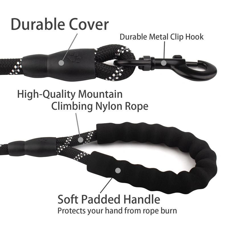 Amazon Hot Sell Pet, Supplies Rope Dog Traction Multicolor Reflective Nylon Round Medium Dog Rope/