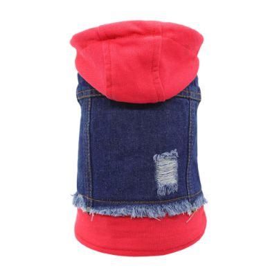 Dogs Lapel Vests Classic Hoodies Puppy Blue Vintage Washed Clothes