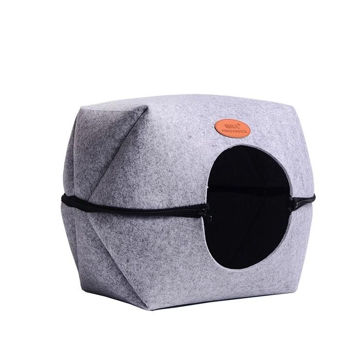 Colorful Series Pet Bed Mat Folding Mongolia Bag with Ball Sofa Cushion Cat Nest Winter Kennel Wholesale Bed