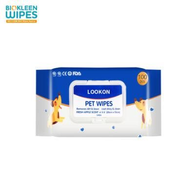 Biokleen Customizable Disposable China Wholesale Spunlace Nonwovens Organic Cleaning Pet Wet Wipes