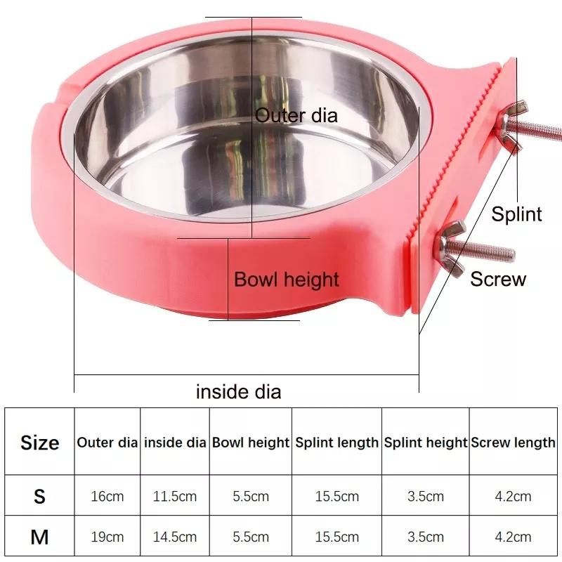 Hanging Cage Stainless Steel Pet Bowl Suitable for Puppy Feeding Water Bowl