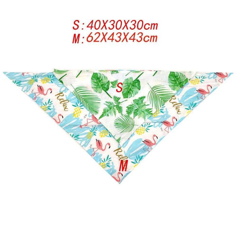 Summer Triangle Hawaii Flamingo Bibs Reversible Scarf Adjustable Washable Pet Kerchief Dog Bandana