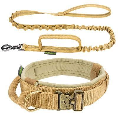 Premium 1.5 in 2 Inch Camouflage Tactical Training Waterproof Nylon Metal Steel Buckle Large Dog Collar