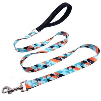 Polyester Pet Leash Colorful Geometric Bohemia Pattern Dog Leash with Soft Handle