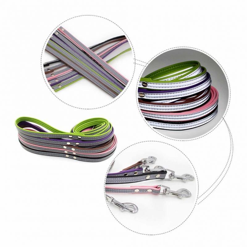 Pet Supplies Colorful Reflective Strip Durable Sturdy Dog Leash Outdoor Walking Puppy Strap